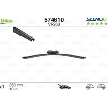 Valeo Silencio VR263 X1 250MM Arka Scirocco Silencio x - Trm Flat Blade Muz Tipi Silecek Binek