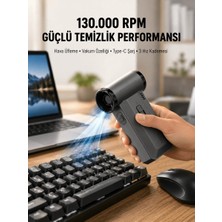 130000 Rpm Çok Fonksiyonlu Şarjlı Hava Üfleme ve Vakum Temizlik Cihazı