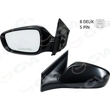 GVA Diş Dikiz Aynası Sol Blue 2012 Elektrikli Isıtmalı Siyah Kapak Düz Cam 5 Fiş VM-6451EL