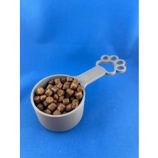 3D Baskı Pati Saplı Mama Kabı Köpek Maması Ölçü Kepçesi Duvara Asılabilir Mama Kepçesi Gri