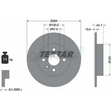 Textar Fren Diski Arka Corsa C Meriva Combo C 2002-2008 264X10 4 Bijon