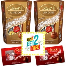 Lindor Sütlü Beyaz ve Bitter Çeşitli Kakao Dolgulu Çikolatalar 137 Gram