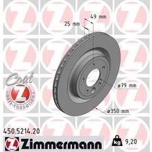 Zimmermann Fren Diski Arka Land Rover Discovery L462 Range Rover L405 L494 (2 Adet)