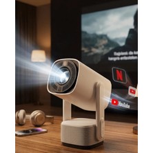 Akıllı Projeksiyon Powerbankli Taşınabilir Sinema Projektörü 4K Hd Kaliteli