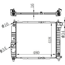 Oris Radyator Brazing Manuel Vites 480X418X16 Kalos 1.2i/1.4i 2002 Aveo 1.2i/1.4i 05 61636