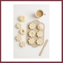 Storeşahin Silikon Kek ve Çikolata Kalıbı 6?lı Krem Renk Pasta Tatlı Muffin Kalıbı SHN0720