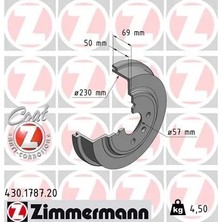 Zimmermann Arka Fren Kampanası Opel Astra G - Astra H Corsa C 230X48.5X4 4dl (2 Adet)