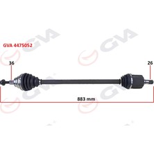 GVA Komple Aks Sağ Golf 6 1.6i Auto. 2008-2013 883MM