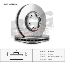 BSG Fren Diski On Transıt V363/V362 2012 Adet ( 288 MM/(BK21 & Bd) (2 Adet)