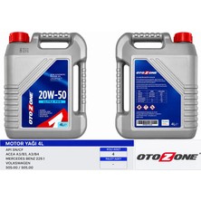 Otozone Motor Yağı 20W50 4 Lt Ultra Yarı Sentetik Mineral Apı Sl / Cf (4 Adet)