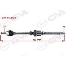 GVA Komple Aks Sağ Megane 3-Fluence 1.5 Dci 6 Vites 2009 931MM