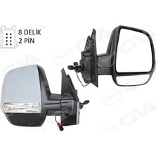 GVA Diş Dikiz Aynası Sağ Doblo 2011 Opel Combo 2012-2018 Mekanik Sinyalli Astarlı Çift Cam Konveks