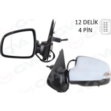 GVA Dış Dikiz Ayna Sol Clio Symbol 2016-2020 Astarlı Kapak Üçgen Ayak Mekanik Sinyalli Sensör Lü 4 Pin