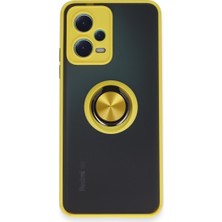 Xiaomi Redmi Note 12 5g Uyumlu Kılıf Montreal Yüzüklü Silikon Kapak - Sarı