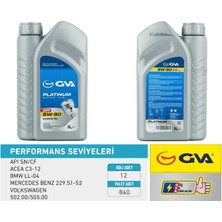 GVA Motor Yağı 5W30 1 Lt Platınum Partiküllü - Dpf Tam Sentetik Apı Sn / Cf (12 Adet)