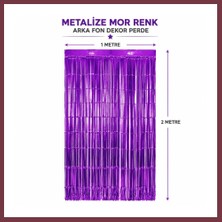 Storeşahin Mor Metalize Parti Perdesi 100X200 cm ? Kapı ve Arka Fon Perdesi SHN0720