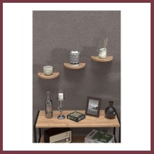 Storeşahin 3'lü Oval Duvar Rafı Ceviz 115 cm SHN0720