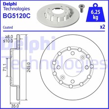 Delphi Arka Fren Aynası Corsa F 2019 Mokka 2020 208 2019 2008 19> C4 2020 Ds3 2018 249X35X4DL Dolu