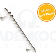 CATEKSSS Kumru 64 mm Çekmece Dolap Mobilya Kulpu Sert Plastik Polimer Beyaz - 18’li Paket