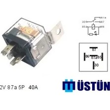 Üstün Mini Role Şeffaf 12V 5p 40A 87A (25 Adet)