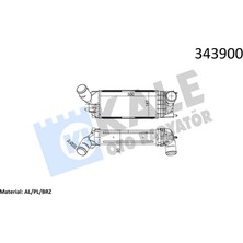 KALE RADYATÖR Turbo Radyatörü Intercooler Citroen C5 Hdi 2005 Al / Pl / Brz 300X147X76