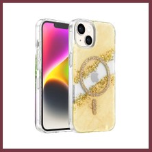 Storeşahin Onegif iPhone 14 Uyumlu Lotus Simli Magsafe Kapak - Gümüş SHN0720