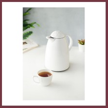 Storeşahin 1 Lt Isı Yalıtımlı Çay ve Soğuk Su Termosu Soft Beyaz (12 Saat Sıcak Tutar& Içi Camdır) SHN0720