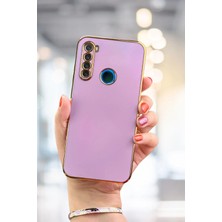 Ragy Redmi Note 8 Kılıf Gold Electroplate Kenar Parlak Silikon Şanzelize Telefon Kapak