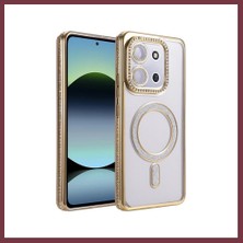 Storeşahin Redmi 15C 4g Uyumlu Joke Simli Magneticsafe Kılıf - Gold SHN0720