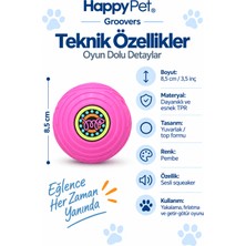 Happy Pet Groovers Tpr Dayanıklı Sesli Köpek Topu Oyuncağı 8,5 cm Pembe