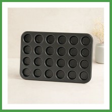 Soi Home 24 Gözlü Metal Muffin Kek Kalıbı Siyah Soı