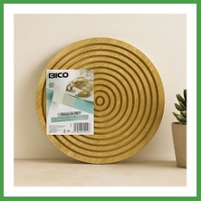 Soi Home Yuvarlak 28 cm Bambu Servis Sunum Tahtası - Çift Taraflı (Düz ve Kanallı) Soı
