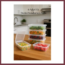 Storeşahin 6?lı Derin Dondurucu Saklama Kabı & Organizeri 1 Lt 12,5X19,5X5,5 cm SHN0720