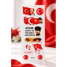 Bear & Pear Atatürk ve Türk Bayrağı Kabartmalı Sticker Seti
