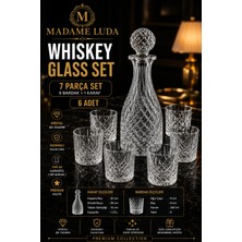 Madame Luda 7 Parça Premium Viski Bardağı Karaf Takımı.seti – (6 Viski Bardağı + 1 Viski Karafı)