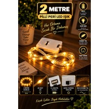Zneel 1 Metre - Pilli Peri LED Işık Sarı Günışığı Dekoratif Esnek Tel LED – Ag3 Pil Dahil