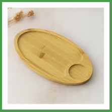 Soi Home Bambu Oval 2 Bölmeli Mini Servis Tepsisi 25X14X1.4 cm Soı
