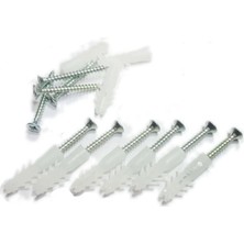 CATEKSSS Plastik Dübel 8 mm (50 Adet) Dübel Vidası (50 Adet) - 10’lu Paket