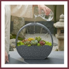 Storeşahin 3D Baskı Self-Watering Planter - Kendi Kendini Sulayan Saksı-Gri SHN0720