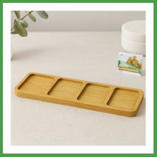 Soi Home 4 Bölmeli Dikdörtgen Bambu Servis Tepsisi 32.8X10X1.4 cm Soı