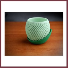 Storeşahin 3D Baskı Küre Saksı - Kafes Dokulu Iki Parçalı Dekoratif Saksı - Mint-Yeşil SHN0720