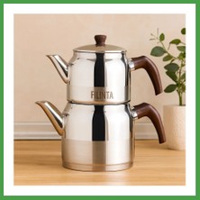 Soi Home Orta Boy Çelik Çaydanlık Seti (Çift Kapaklı, Süzgeçli) 1.25L/2.25L Soı