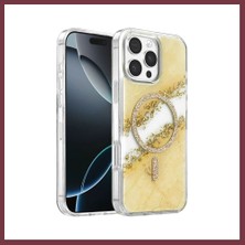 Storeşahin Onegif iPhone 16 Pro Max Uyumlu Lotus Simli Magsafe Kapak - Gümüş SHN0720