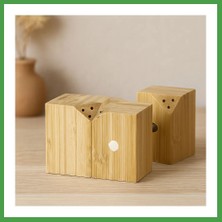 Soi Home Bambu Mıknatıslı 2'li Tuzluk ve Baharatlık Seti (5x5 Cm, Y:7 Cm) Soı