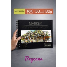 Beyzana Marker Kalem Boyama Defteri Prime 16K Alt Tarafa Geçirmez Pad