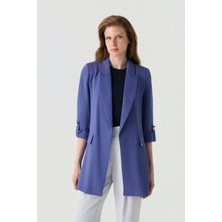 Zühre Blazer Yakalı Cepli Menekşe Ceket 0145