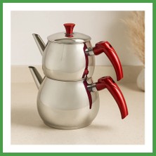 Soi Home Büyük Aile Çelik Çaydanlık Seti (Üst 1.2l / Alt 2l) Soı