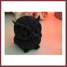 Storeşahin 3D Baskı Hareketli Baykuş Figürü - Eklemli Flexi Oyuncak - Siyah SHN0720