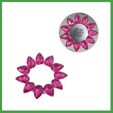 Soi Home Kristal Damla Taşlı Start Stop Düğme Halkası Pembe Soı