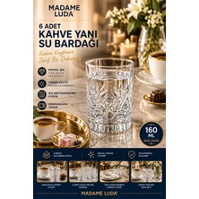 Madame Luda Kristal Işlemeli Üst Kalite 6'lı Kahve Yanı Su & Likör Bardağı. ( 160 ml )